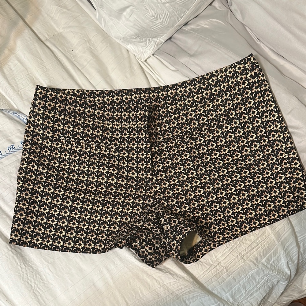 Cynthia Rowley Black and Cream Geometric Shorts